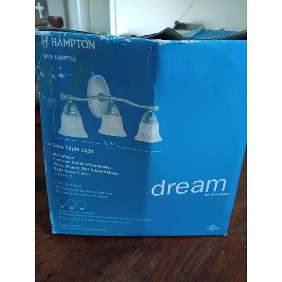 Dream by Hampton Coco Triple Light Bath Lighting Wall Mount 20.5"x10.5" - Picture 9 of 11